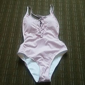 Striped one piece swimsuit